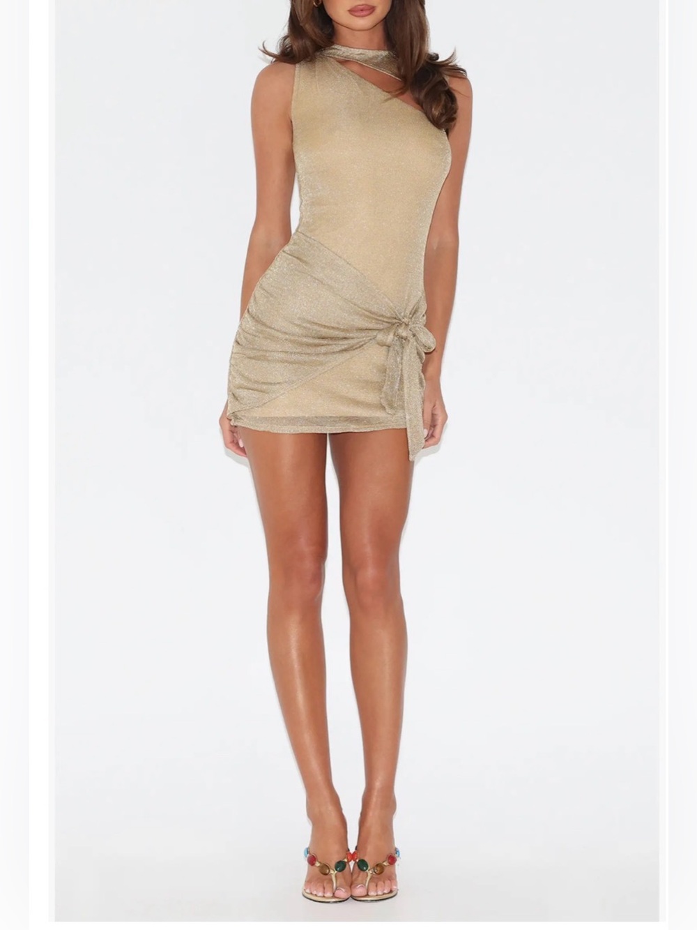 Tiger Mist Women’s Azelma Sleeveless Minidress Gold Size Small